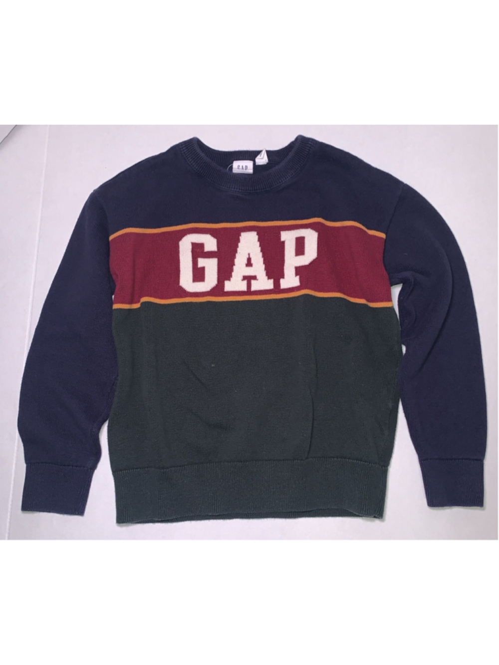 Gap Kids Boys Tops Striped Gap Logo Crew Neck School Sweater Size 8 Medium Boys